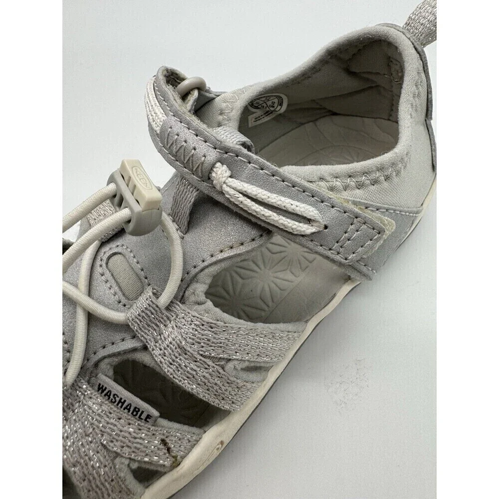 KEEN silver glitter moxie sandals water shoes kids size 13